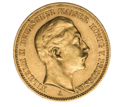 Goldmünze 20 Mark Preussen Wilhelm II Jäger 250